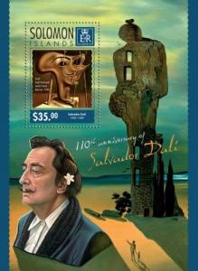 Post-Impressionism Art Salvador Dali Paintings Solomon Islands MNH stamp set