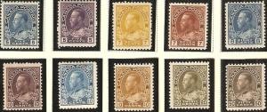 Canada 1911-25 King George V Scott 104-122 MNH all have extra fine centering.