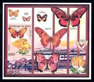 [95580] Niger 1991 (1990) Mushrooms Butterflies Imperf. MNH