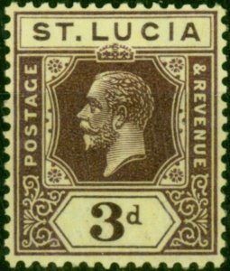 St Lucia 1930 3d Deep Purple & Pale Yellow SG100a V.F MNH