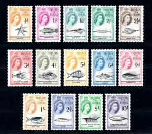 [47947] Tristan da Cunha 1960 Marine life Fish 14 Values MNH