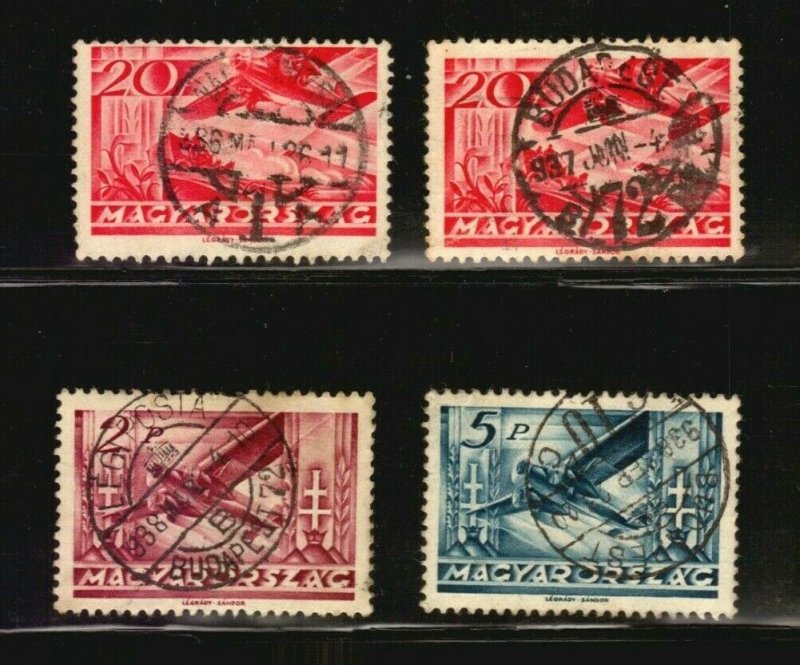 Hungary air mail stamps Scott #c44 & others used SON CANCEL key value