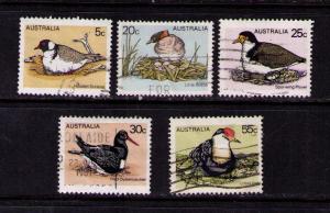 AUSTRALIA Sc# 682 - 686 USED FVF Set5 Dotterel & Lotus Bird