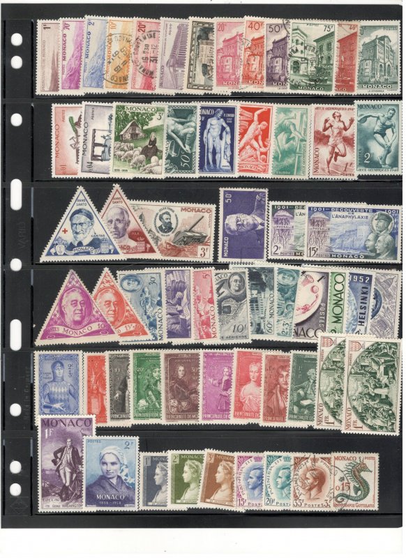 MONACO COLLECTION ON STOCKPAGES, BOTH MINT AN USED