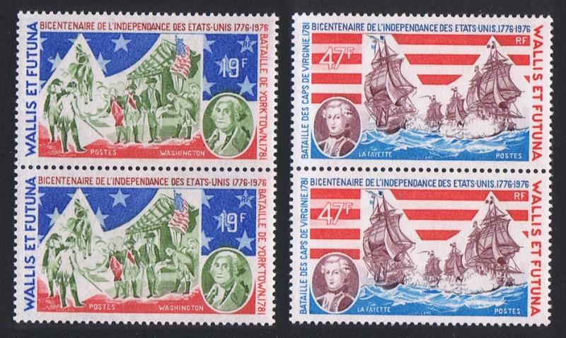 Wallis and Futuna Bicentenary of American Revolution 2v in pairs SG#254-255