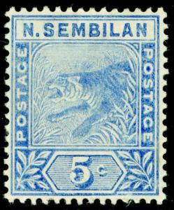 MALAYSIA - Negri Sembilan SG4, NEGRI SEMBILAN, 5c blue, M MINT. Cat £30.