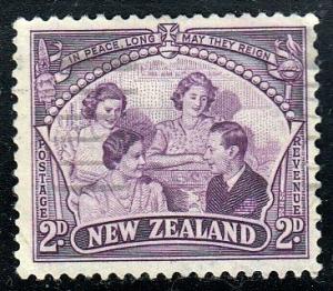 New Zealand #250 The Royal Family, 1946. used HM, Sm Crease