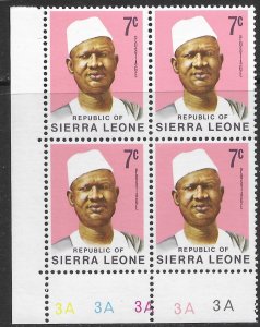 Sierra Leone #426 MNH plate block of 4