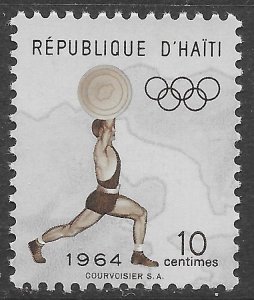 Haiti Scott 510 MLH 10c Olympics Issue of 1964, Weightlifting