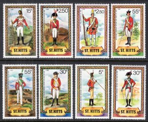 St Kitts 67-74 Military Uniforms MNH VF