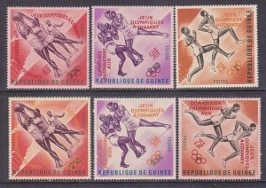 Guinea 312-14 & C58-60 1963 Olympic Games Meeting Surcharged Set w/Airmail