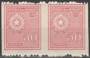 Paraguay #285 F-VF Unused Imperf Between Pair Error (V180)