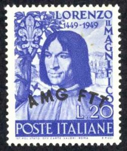 Italy Trieste Sc# 50 MNH 1949 20l violet blue Overprint