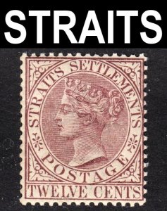 Malaya Straits Settlements Scott 52 wtmk CA VF mint OG VLH. FREE...