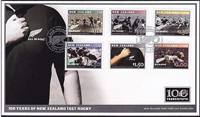 NEW ZEALAND 2003 100 Years NZ Test Rugby : All Blacks FDC...................8397