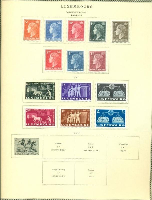 LUXEMBOURG COLLECTION 1852–1972 on Scott Specialty pgs, Hinged & Used, Sc$3,120