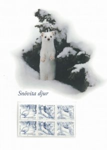 Sweden Scott 2625 MNH collector's sheet White animals hare stoat bird