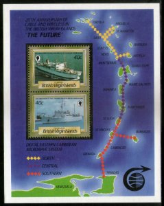 British Virgin Islands 1986 Ships Transport Map Sc 555 M/s MNH # 8136