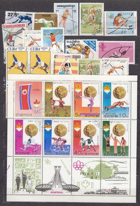 Sports,Olympic Games - Track and field athletics small stamp lot - (2349)