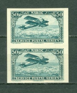 FRENCH MOROCCO 1922 AIR IMPERF. PAIR #C3a MNH...$72.50