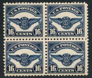 UNITED STATES C5 MINT F-VF BLOCK 0F 4, 16c WINGS, 3 STAMPS NH