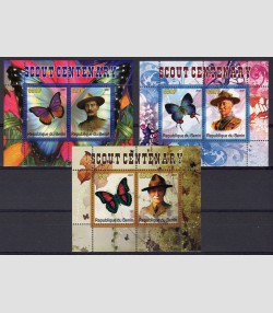 BUTTERFLIES Scout Centenary (3) Mini Sheets Perforated Mint (NH)