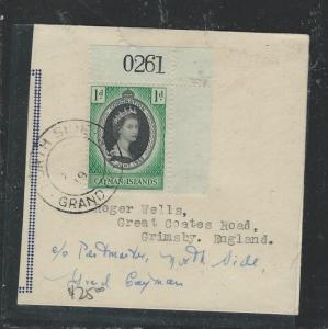 CAYMAN ISLANDS (P2903B) QEII CORONATION SHEET NUMBER COPY ON COVER FROM NORTH PO