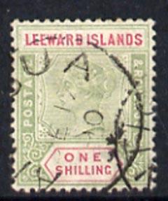Leeward Islands 1890 QV 1s with Antigua  cds cancel SG7