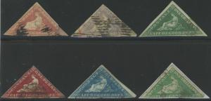 6 Diff Cape of Good Hope Triangles - Sc# 3 5 6 12 13 & 15 NICE!  S1671