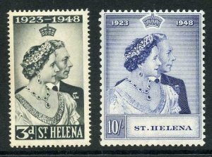 St Helena SG143/4 1948 Silver Wedding M/M Cat 28.30 pounds