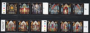 Guernsey Sc 525a-525i Christmas Windows stamp set mint NH