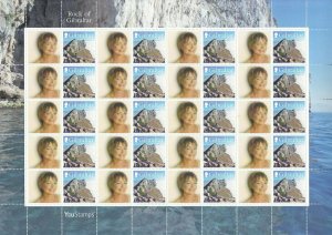 2015 Gibraltar - Personalised Stamp Sheet - Cat Ref GPS-15 - 20 x G Value