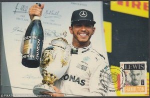 CANADA # 2997.2 - FORMULA 1 LEWIS HAMILTON  POSTAGE STAMP on SUPERB POSTCARD #2