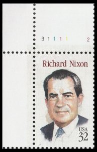 US 2955 Richard Nixon 32c plate single UL B1111-2 MNH 1995