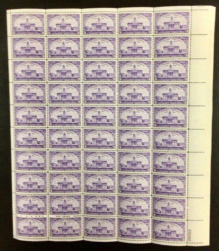 838   Iowa Territory Centennial    MNH 3 c  Sheet of 50   1938 