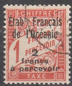 French Polynesia #J9   F-VF Used  CV $4.75  (A13071)