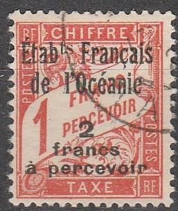 French Polynesia #J9   F-VF Used  CV $4.75  (A13071)