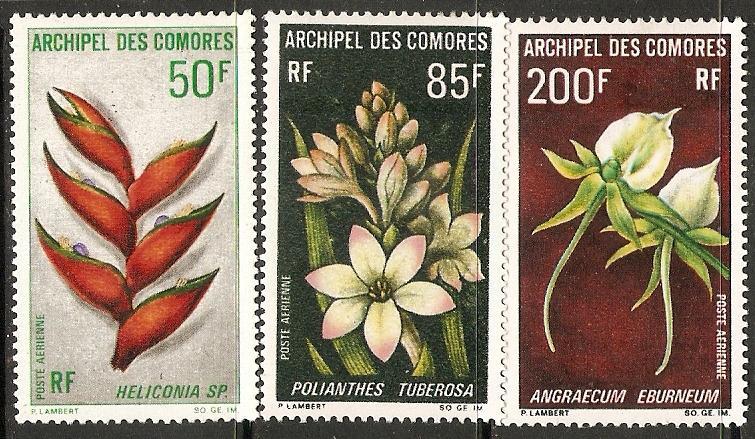 Comoro Islands 1969 Scott C26-C28 Flowers MNH