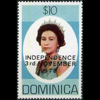 DOMINICA 1978 - Scott# 601A QEII $10 NH