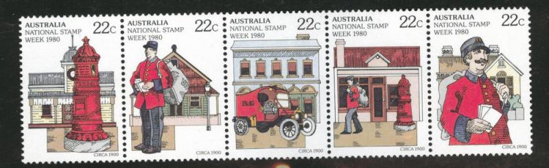 AUSTRALIA Scott 751-755 MNH** 1980 postal strip set