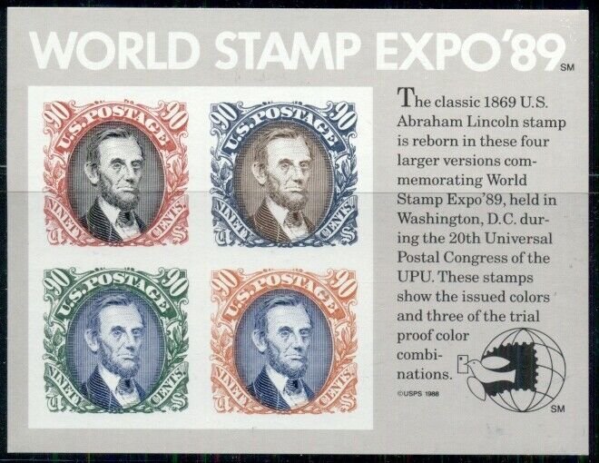 #2433 90¢ LINCOLN, 1989 EXPO LOT OF 100 MINT STAMPS, SPICE UP YOUR MAILINGS!
