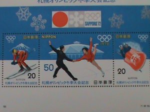 JAPAN STAMP: 1972 JAPAN WINTER OLYMPIC GAMES MINT NOT HING SOUVENIR SHEET.