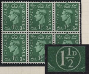 GB 1951 New colours 1½d blob on bar of ½, nice variety, constant but unlisted