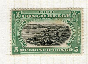 BELGIAN CONGO; 1890s early classic Pictorial issue fine Mint hinged 5c. value