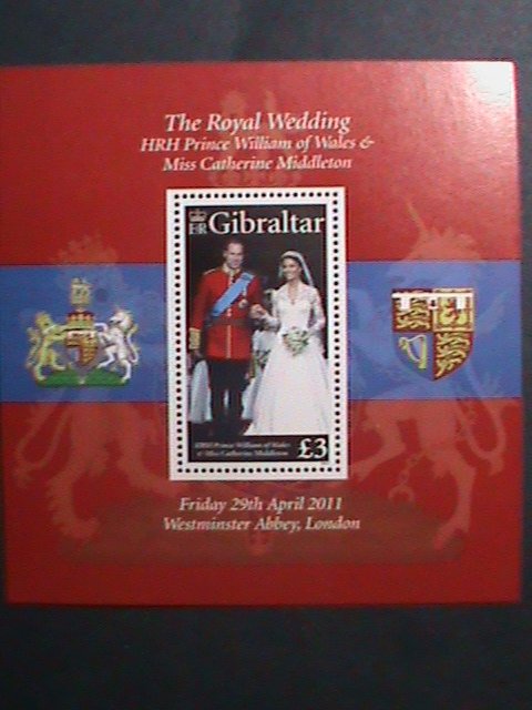 GIBRALTAR-2011-SC#1283-ROYAL WEDDING-MNH S/S-SCV.$12-VF