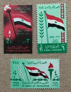 Yemen 1963 Revolution Anniversary, MNH.  Scott 186-188,  CV $1.80.  Mi 285-287