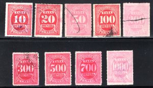 Brazil #J1-J9  VF Used,  CV $64.05 .....   0771140