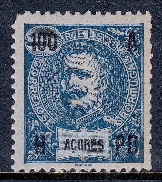 Azores - Scott #108 - MH - Rounded corner UL, short perf UR - SCV $2.10