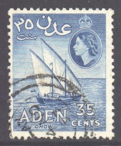 Aden Scott 52 - SG56, 1953 Elizabeth II 35c used