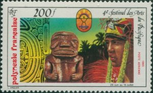 French Polynesia 1985 Sc#C213,SG453 200f Arts festival Papeete MNH